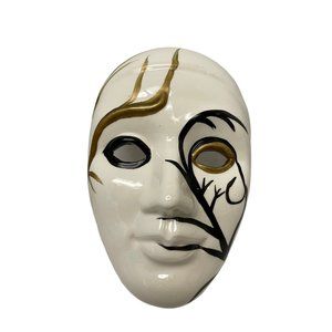 Ceramic Clown WalMime Mardi Gras Masquerade‎ ll Hanging Art  7 1/2" x 2" x 5"